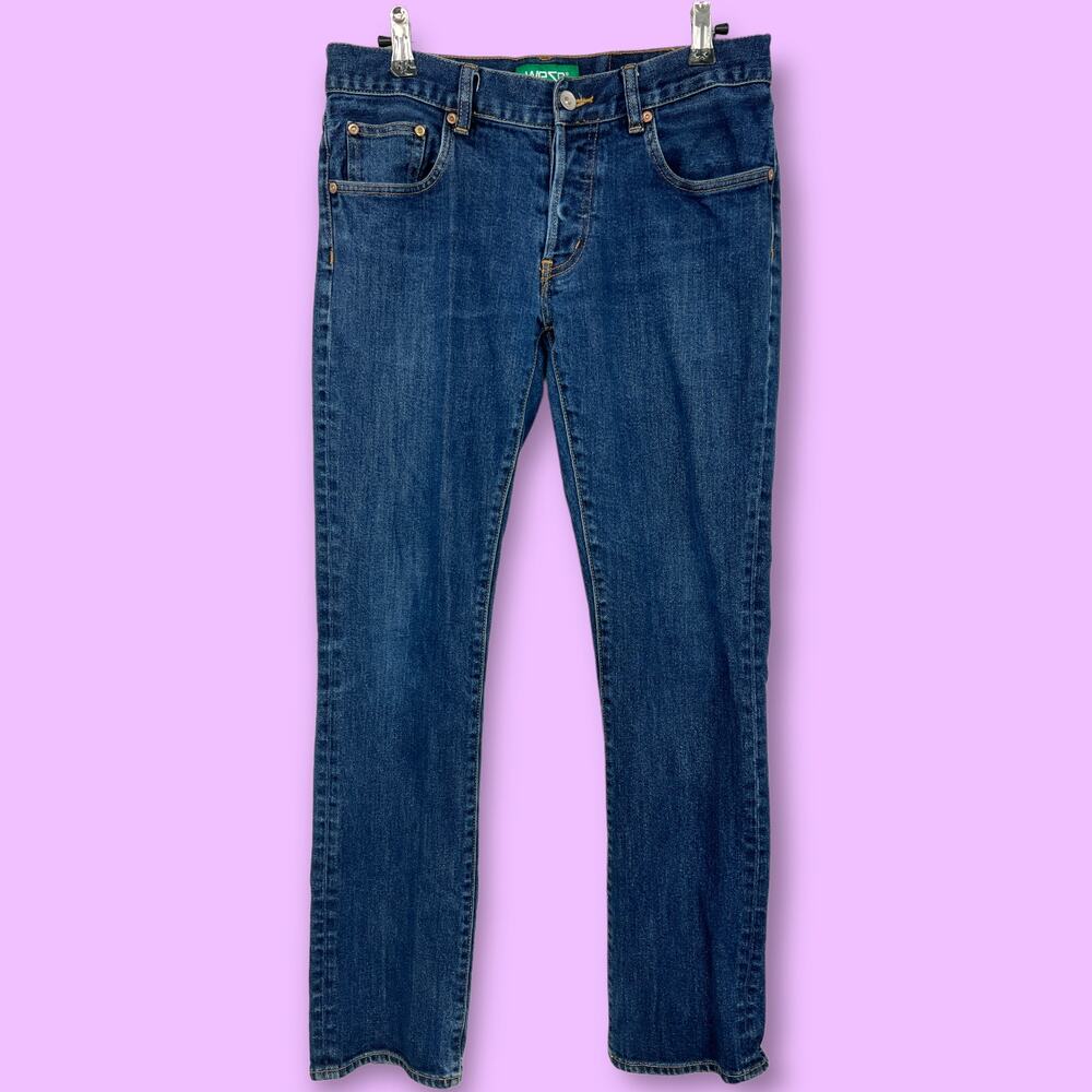 WeSC Slim Jeans womens Sz 31x29 dark wash low rise button fly